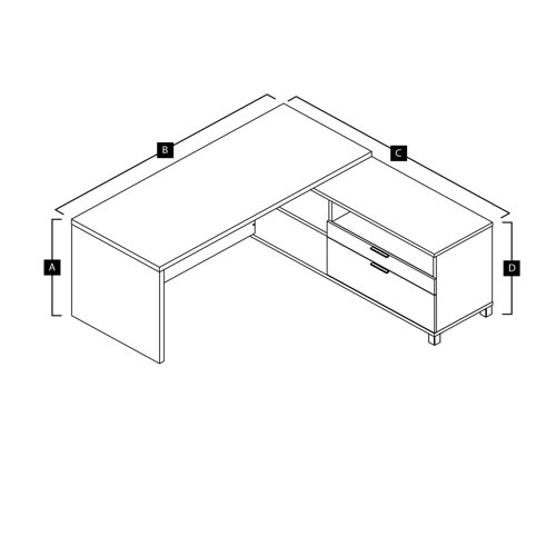 Upper Square™ DeSandre Reversible LShape Executive Desk & Reviews
